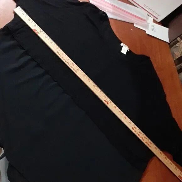 Bozzolo size 2X black shirt bottom half sheer with button embelishment * - Picture 6 of 9